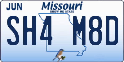 MO license plate SH4M8D