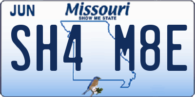 MO license plate SH4M8E