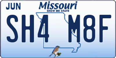 MO license plate SH4M8F