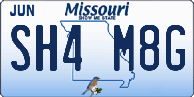 MO license plate SH4M8G