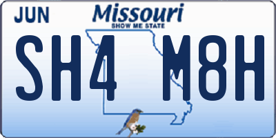 MO license plate SH4M8H