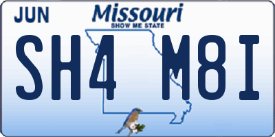 MO license plate SH4M8I