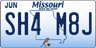 MO license plate SH4M8J