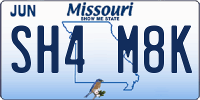 MO license plate SH4M8K
