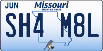 MO license plate SH4M8L