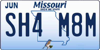 MO license plate SH4M8M