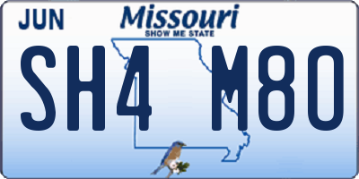 MO license plate SH4M8O