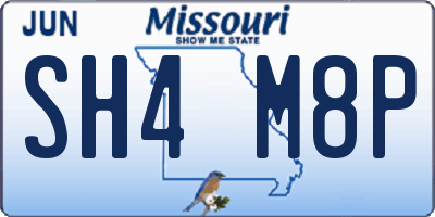 MO license plate SH4M8P