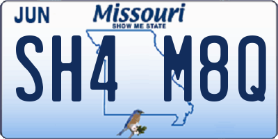 MO license plate SH4M8Q