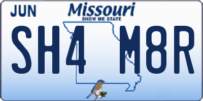 MO license plate SH4M8R