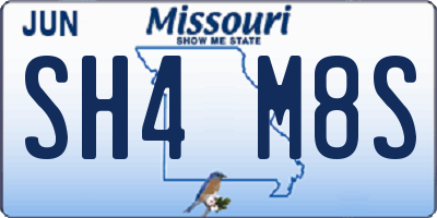MO license plate SH4M8S