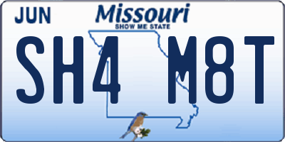 MO license plate SH4M8T