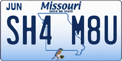 MO license plate SH4M8U