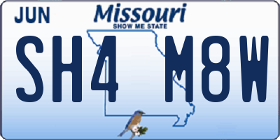 MO license plate SH4M8W