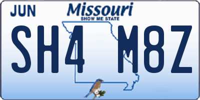 MO license plate SH4M8Z