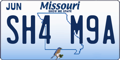 MO license plate SH4M9A