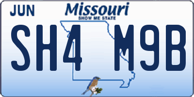 MO license plate SH4M9B
