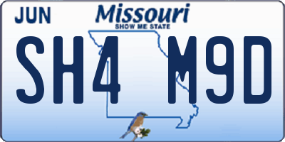MO license plate SH4M9D
