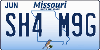 MO license plate SH4M9G