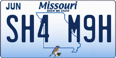 MO license plate SH4M9H