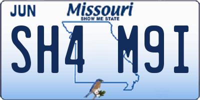MO license plate SH4M9I