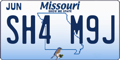 MO license plate SH4M9J