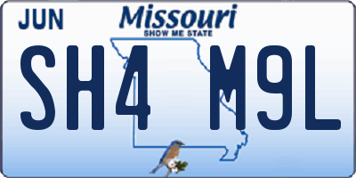 MO license plate SH4M9L