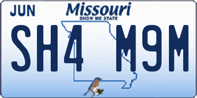 MO license plate SH4M9M