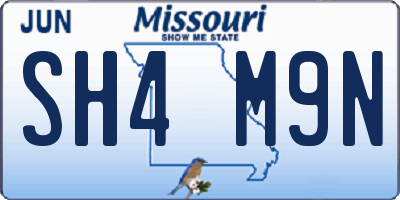 MO license plate SH4M9N