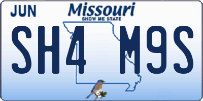 MO license plate SH4M9S