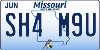 MO license plate SH4M9U
