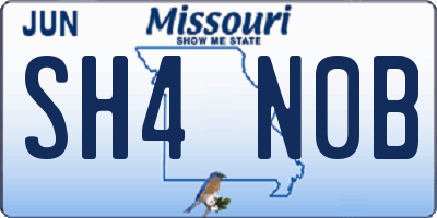 MO license plate SH4N0B