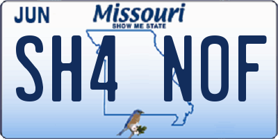 MO license plate SH4N0F