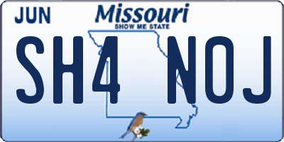 MO license plate SH4N0J