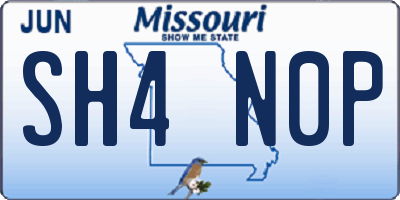 MO license plate SH4N0P
