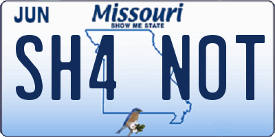 MO license plate SH4N0T
