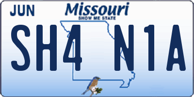 MO license plate SH4N1A