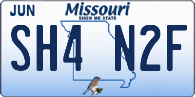MO license plate SH4N2F