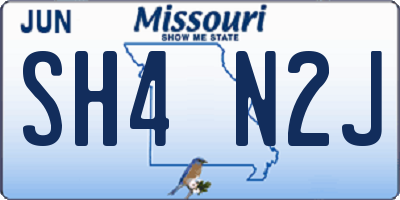 MO license plate SH4N2J