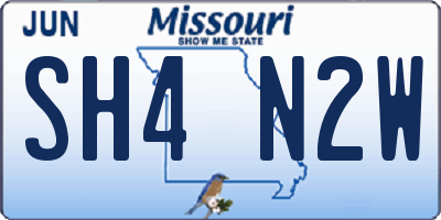 MO license plate SH4N2W