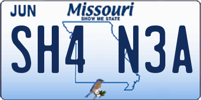 MO license plate SH4N3A