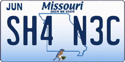 MO license plate SH4N3C