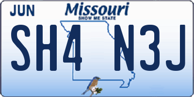 MO license plate SH4N3J
