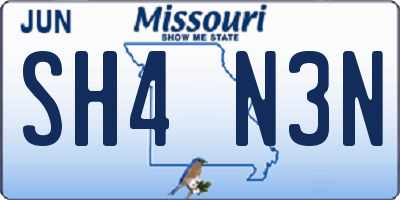 MO license plate SH4N3N