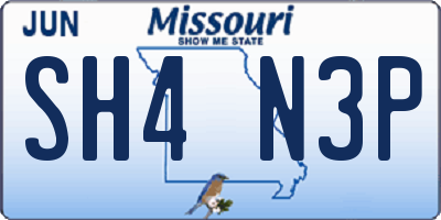 MO license plate SH4N3P