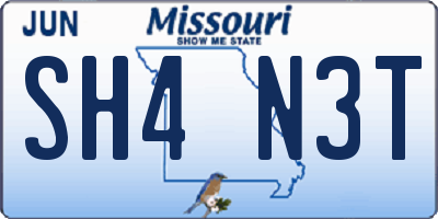 MO license plate SH4N3T