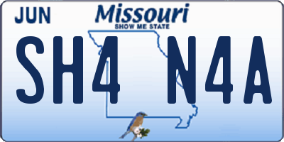 MO license plate SH4N4A