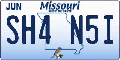 MO license plate SH4N5I