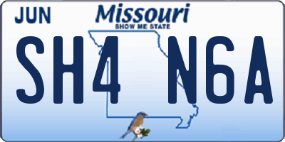 MO license plate SH4N6A