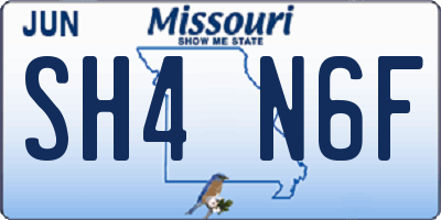 MO license plate SH4N6F
